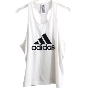 Adidas Racerback Tank Mesh Back White Large